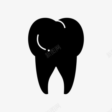 牙齿解剖学医学图标图标