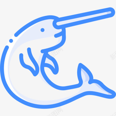 独角鲸北极19蓝色图标图标