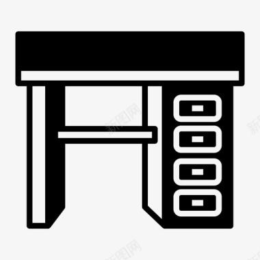 办公桌装饰家具图标图标