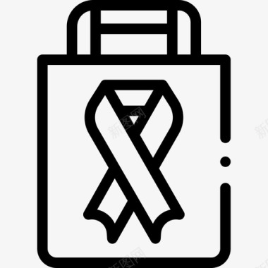 购物袋世界癌症意识日12线性图标图标