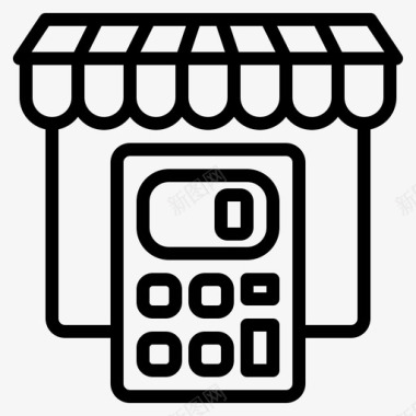 购物计算器工具1线性图标图标
