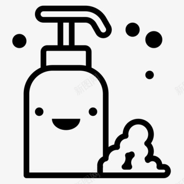 洗手液美容与时尚2直线型图标图标