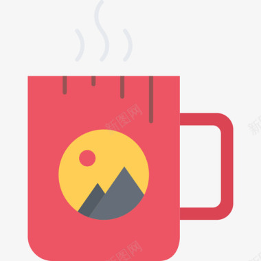 咖啡杯品牌4扁平图标图标