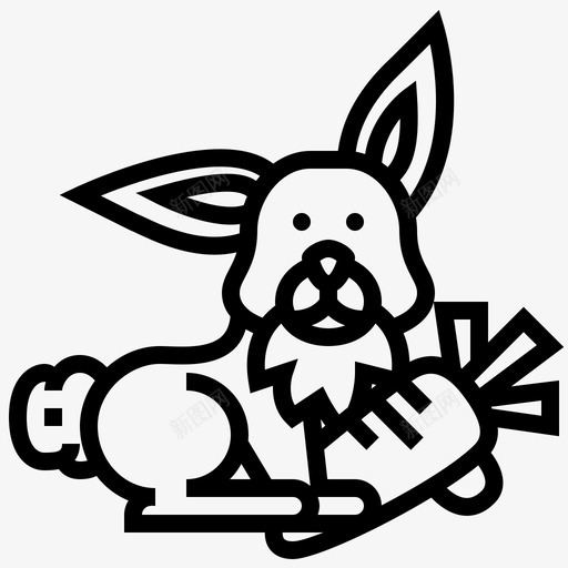 兔子地洞胡萝卜图标svg_新图网 https://ixintu.com 兔子 地洞 宠物商店1 毛皮 胡萝卜 野兔 食物