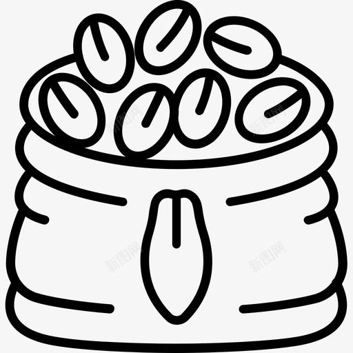 咖啡豆袋子可可图标svg_新图网 https://ixintu.com 可可 咖啡豆 巧克力 水果 袋子