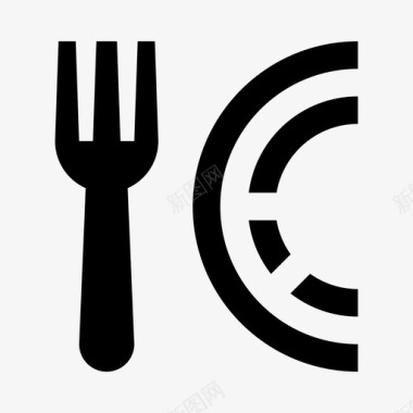 叉子和盘子盘子吃的图标图标