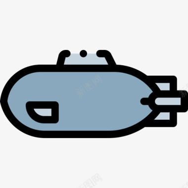 潜艇26号水手线性颜色图标图标