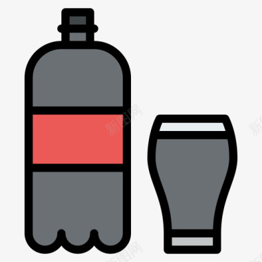 起泡水饮料49线性颜色图标图标