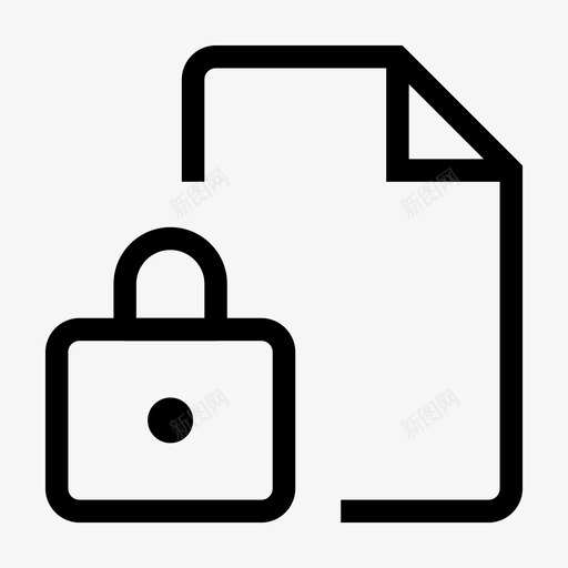 文件锁文件纸张图标svg_新图网 https://ixintu.com 安全性 密码 文件 文件锁 纸张