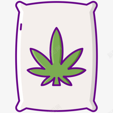 大麻cbd油1线状颜色图标图标