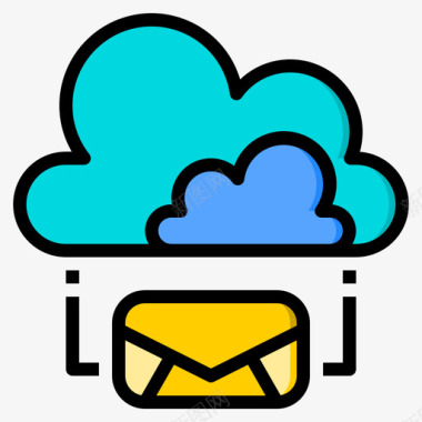 云电子邮件68线颜色图标图标