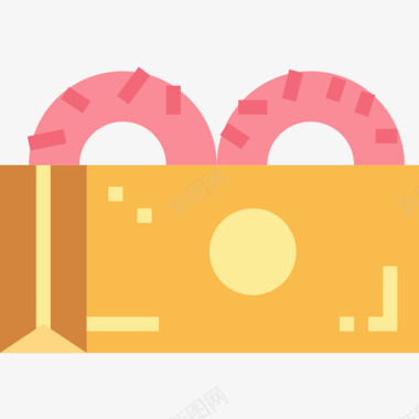 甜甜圈面包房90扁平图标图标
