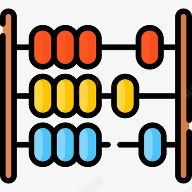算盘书呆子50线颜色图标图标