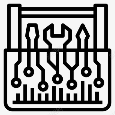 工具箱数据科学16线性图标图标