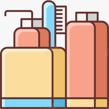 洗漱用品露营126线性颜色图标图标