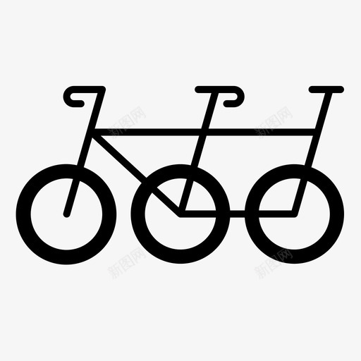 双人自行车自行车交通工具图标svg_新图网 https://ixintu.com 交通工具 双人 独轮车 自行车