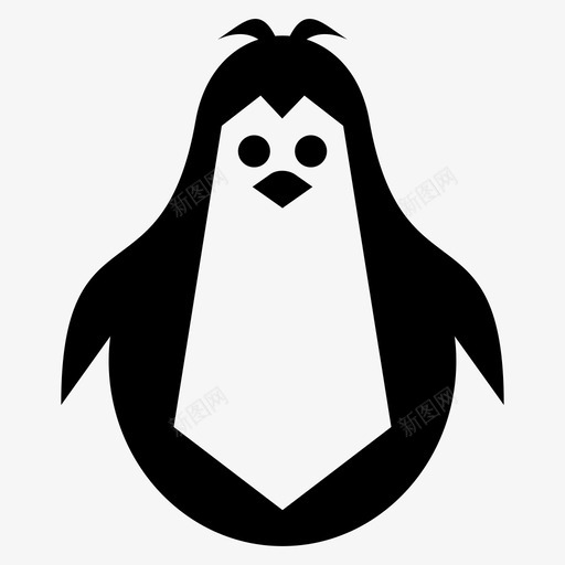 企鹅动物鸟图标svg_新图网 https://ixintu.com 企鹅 动物 极地 雪地