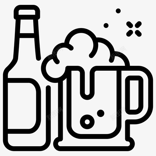 啤酒瓶子庆祝图标svg_新图网 https://ixintu.com 啤酒 啤酒节 庆祝 杯子 派对 瓶子 饮料