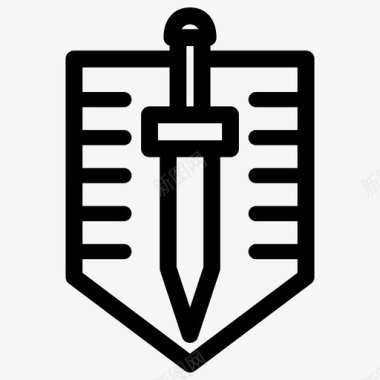 剑与盾王国中世纪图标图标