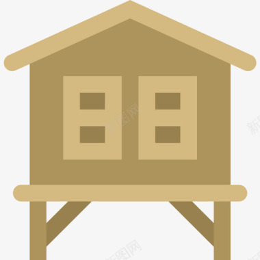 小屋建筑物和房地产2公寓图标图标