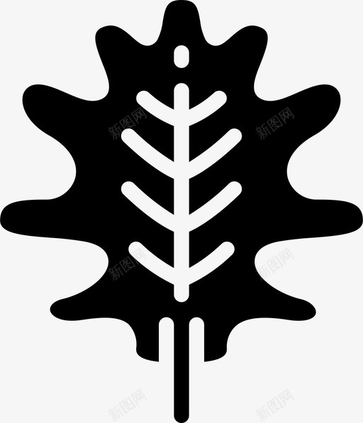 橡树叶植物30填充图标svg_新图网 https://ixintu.com 填充 植物30 橡树叶