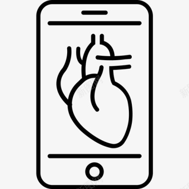 心电图移动应用程序心脏电话图标图标