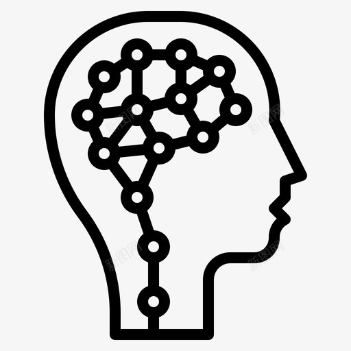 大脑人工智能86线性图标svg_新图网 https://ixintu.com 人工智能86 大脑 线性