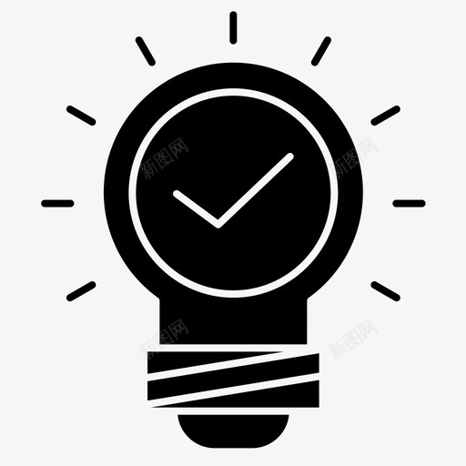 批准想法创新图标svg_新图网 https://ixintu.com 创新 固体 字形 想法 批准 技术 灯泡
