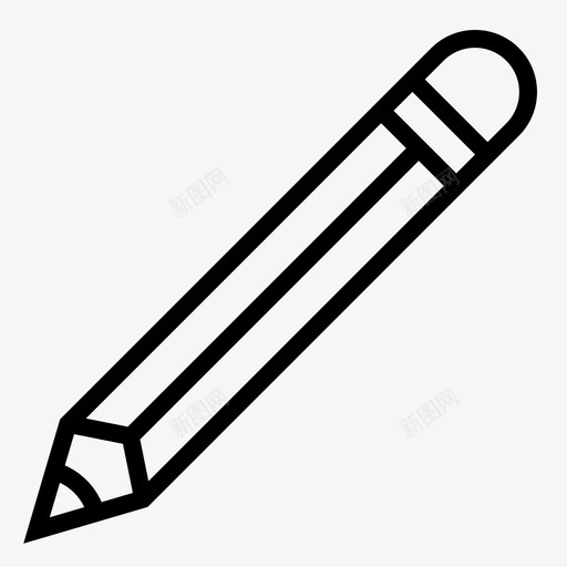 铅笔文具和办公室19直线型图标svg_新图网 https://ixintu.com 办公室 文具 直线 线型 铅笔