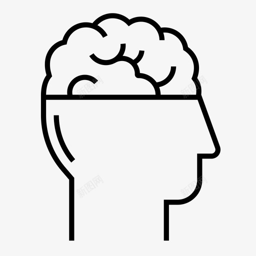 人脑大脑头部解剖图标svg_新图网 https://ixintu.com 人体解剖线图标 人脑 医学 大脑 头部解剖 思维