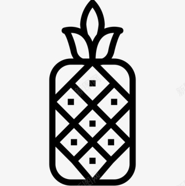 菠萝夏威夷15线状图标图标