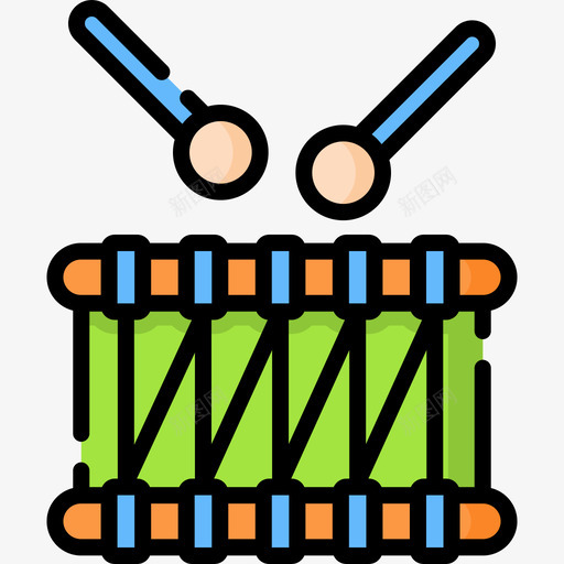 鼓圣诞礼物1线颜色图标svg_新图网 https://ixintu.com 圣诞礼物1 线颜色 鼓