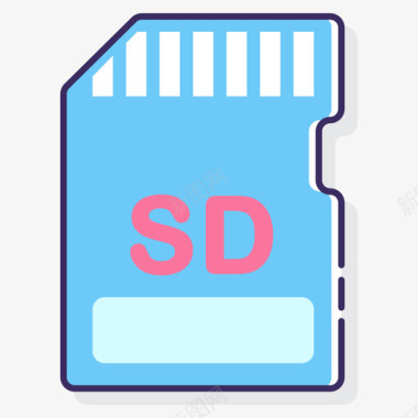Sd卡通讯介质3线颜色图标图标