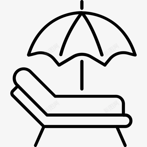 度假躺椅放松图标svg_新图网 https://ixintu.com 度假 放松 新加坡 躺椅 阿联酋 雨伞