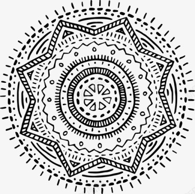 手绘曼陀罗波西米亚图案图标图标