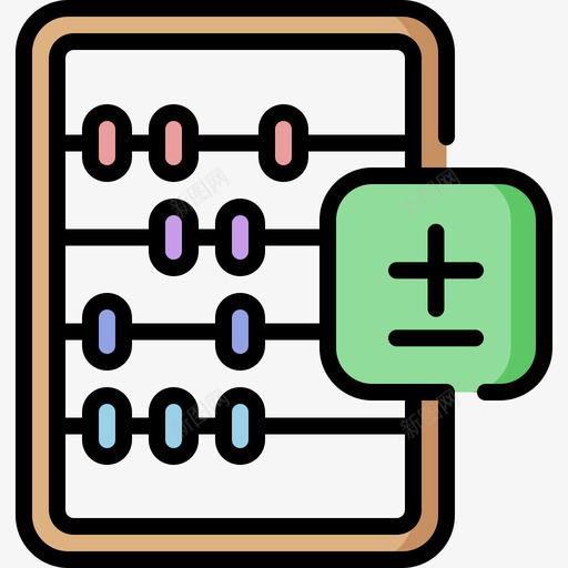 算盘幼儿园30线颜色图标svg_新图网 https://ixintu.com 幼儿园 算盘 颜色