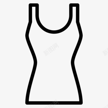 背心女性时尚轮廓图标图标