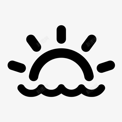 阳光沙滩夏天图标svg_新图网 https://ixintu.com 夏天 天气 沙滩 海浪 阳光