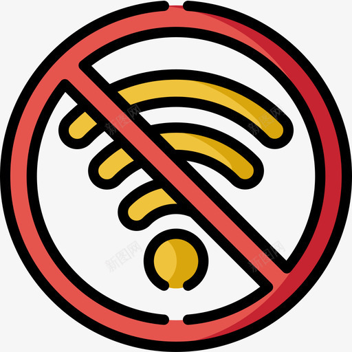 无Wifi信号和禁令6线性颜色图标svg_新图网 https://ixintu.com Wifi 信号 禁令 线性 颜色