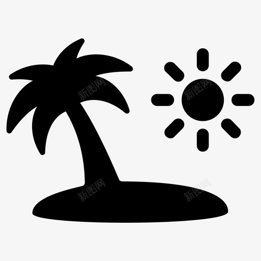海滩岛海图标svg_新图网 https://ixintu.com 夏天 海滩 热带