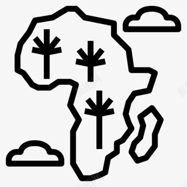 非洲非洲6直线型图标图标
