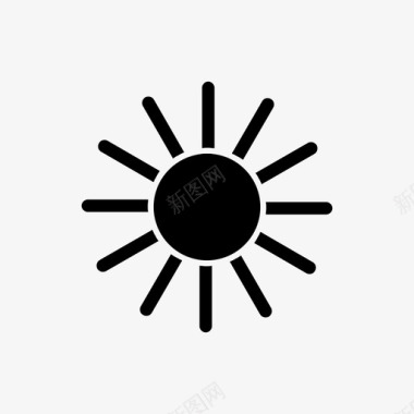 太阳炎热大海图标图标