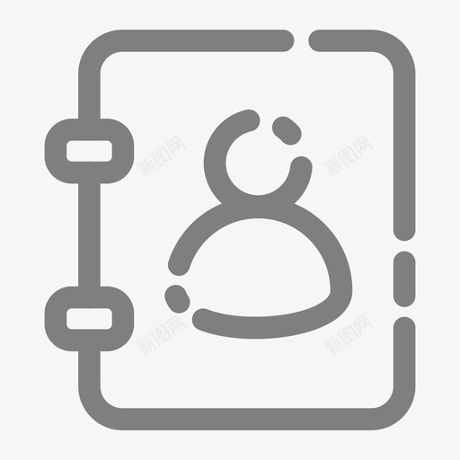 通讯录svg_新图网 https://ixintu.com 通讯录 线性 单色 简约 圆润 可爱