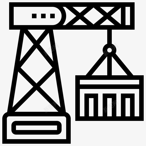 起重机物流55直线型图标svg_新图网 https://ixintu.com 物流 直线 线型 起重机