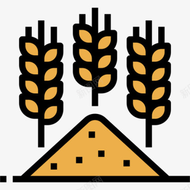 小麦农场50线性颜色图标图标