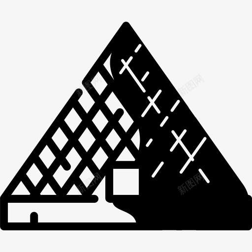 卢浮宫建筑地标图标svg_新图网 https://ixintu.com 卢浮宫 地标 度假 建筑 金字塔