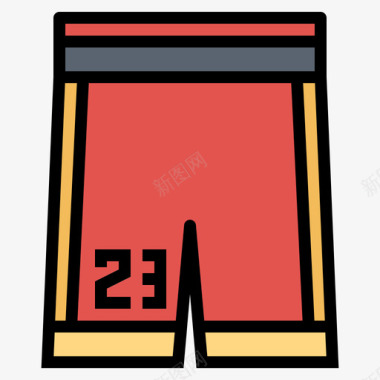 短裤篮球17码直线色图标图标