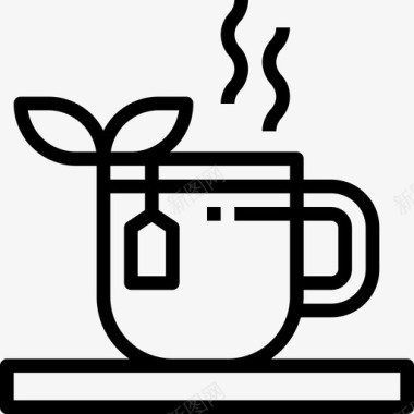 热茶饮料21线性图标图标