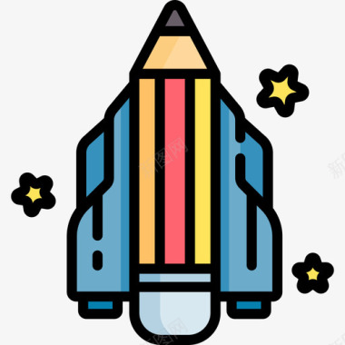 Rocket在线学习57线性颜色图标图标