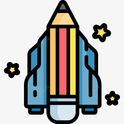 Rocket在线学习57线性颜色图标svg_新图网 https://ixintu.com Rocket 在线学习57 线性颜色